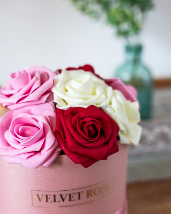 Everlasting Artificial Multi-Coloured Roses Box