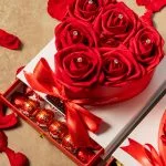 Valentines Day Roses & Chocolate Box - Artificial Roses With Luxury Chocolates