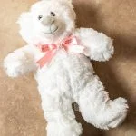 Fluffy Cuddly Bear With Red Ribbon